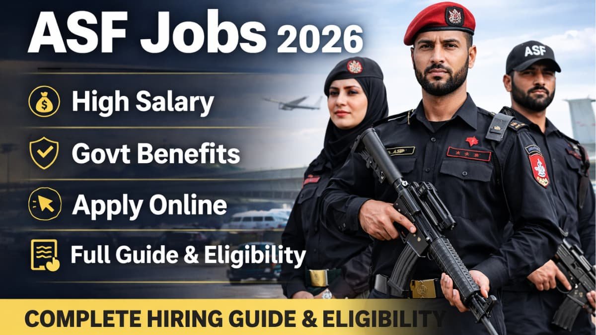 ASF Jobs 2026 official recruitment thumbnail showing Airport Security Force officers at airport with hiring and eligibility information