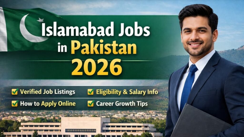 Official 2026 guide for Islamabad jobs in Pakistan showing career opportunities, government hiring, salary insights, and application steps.