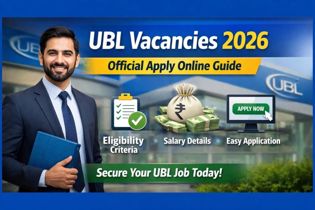 UBL Vacancies 2026 announced. Check verified eligibility, salary package, and step-by-step apply online process for UBL jobs in Pakistan. Apply confidently.